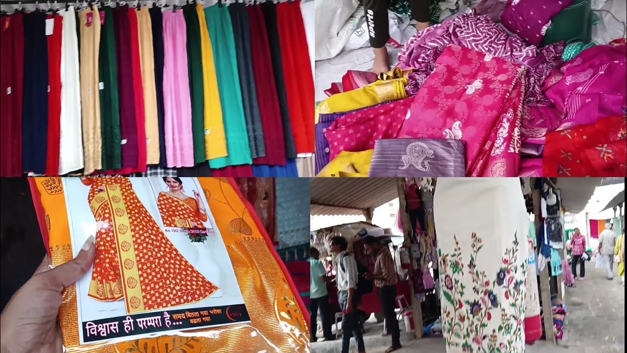 100 રૂપિયામાં સાડી મળશે #स्थानीय बाजार वडोदरा#fashion #cheapestmarket #shopping#gujarat #india #inst