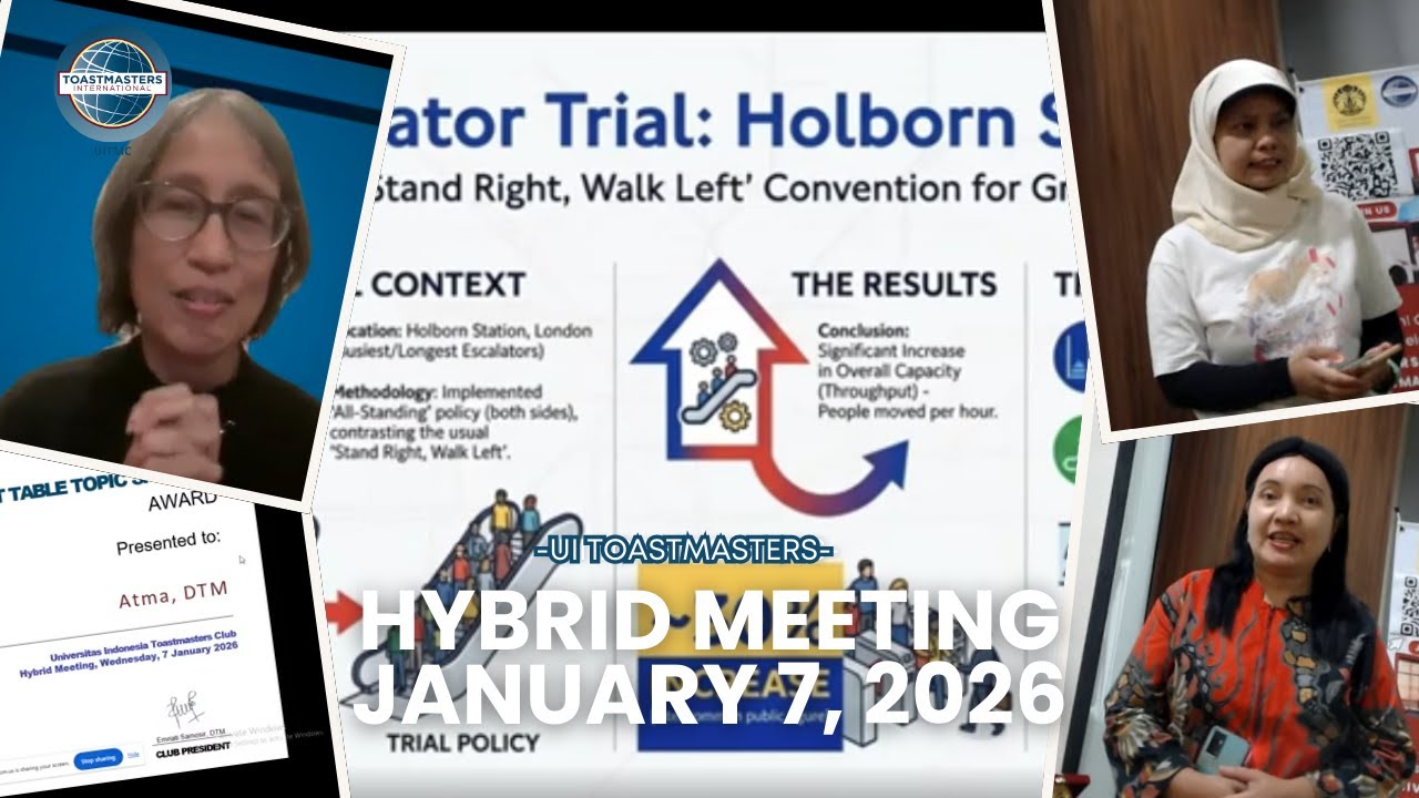 UI TOASTMASTERS CLUB HYBRID MEETING JANUARI 7, 2026