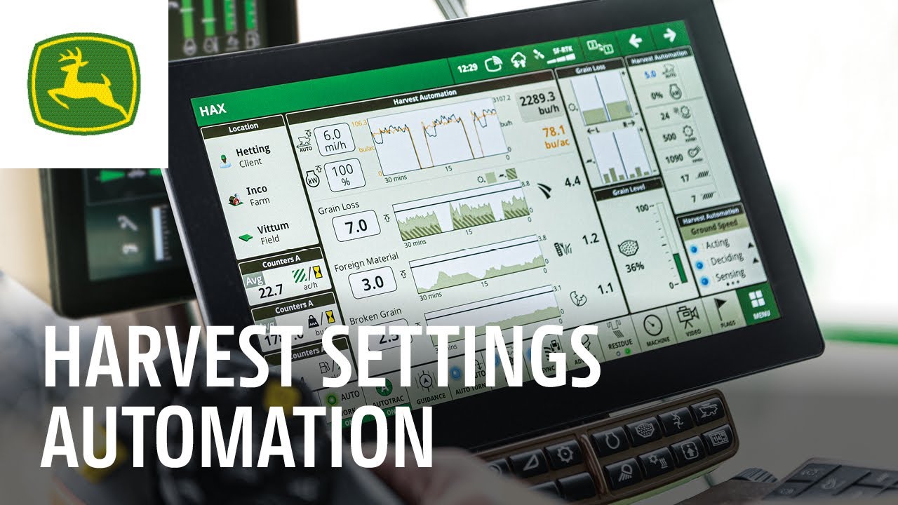 New for Combines &ndash; Harvest Settings Automation  | John Deere