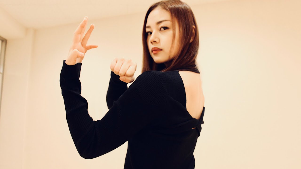Karate girl aim at your vital spot! Practical 
