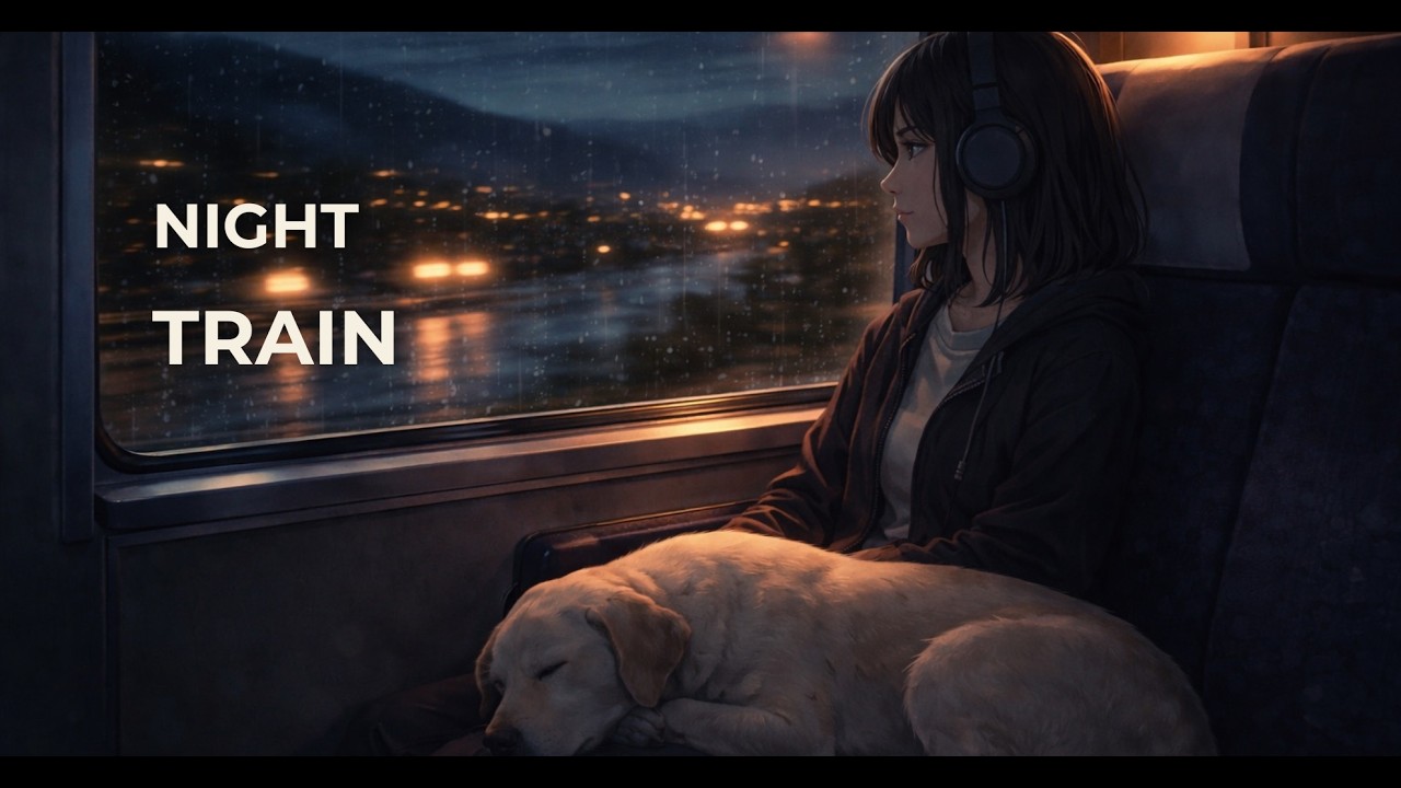 Late Night Train Ambience 🚆🌙 | Calm Window Ride for Focus, Relax & Sleep | Hana & Luna