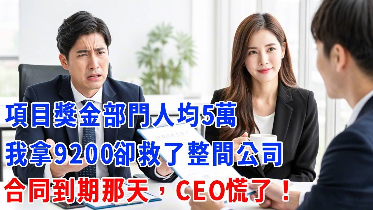項目獎金部門人均5萬，我拿9200卻救了整間公司：合同到期那天，CEO慌了！#打脸 #正能量 #故事分享 #生活經驗 #职场 #正能量剧情