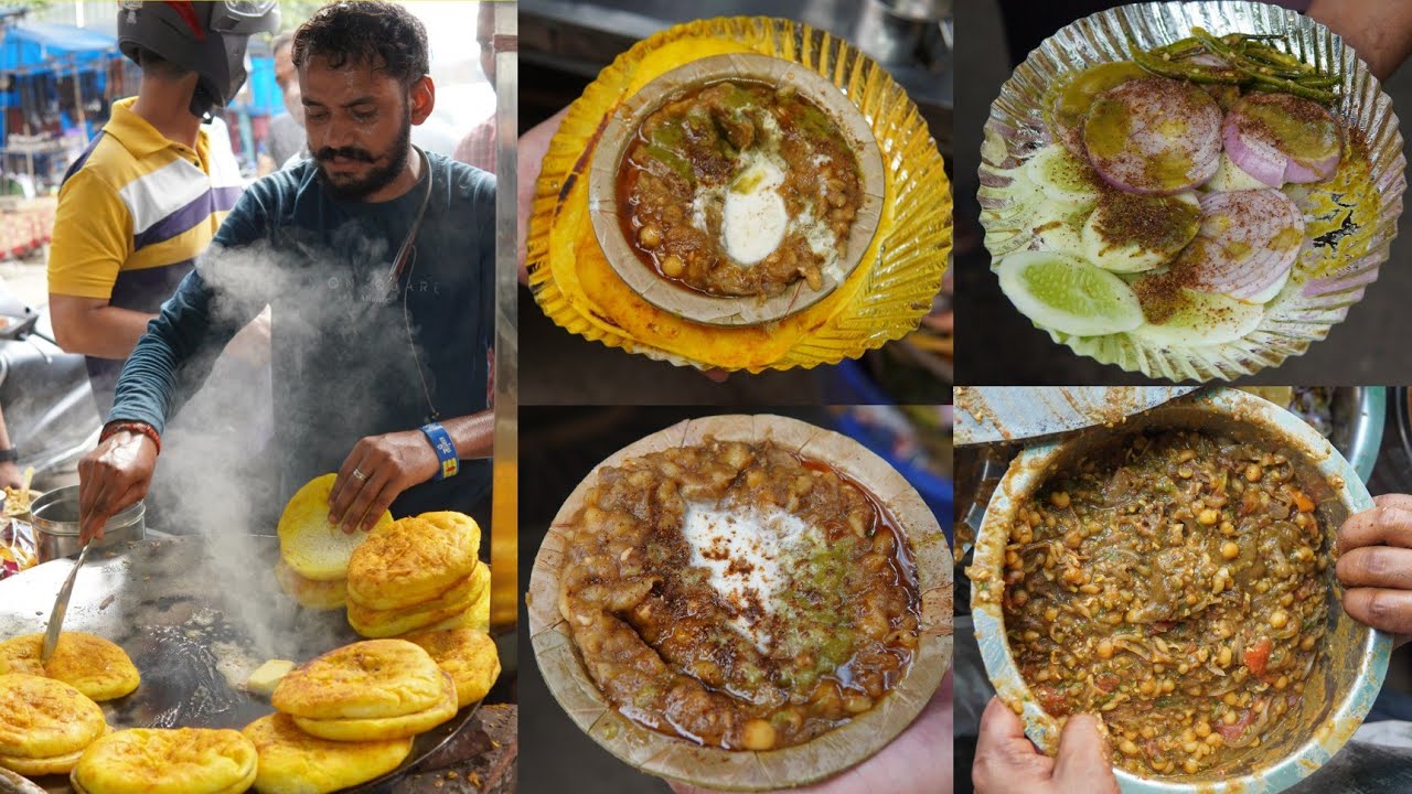 Pushpa Raj Tadke Wale Chole Kulche, Pachranga Saled, Raita & More || Ghaziabad Street Food