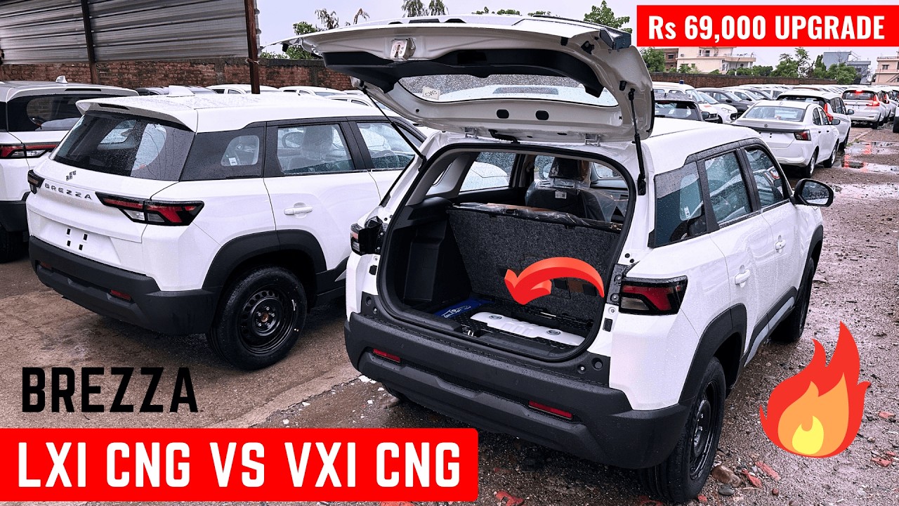 New Maruti Suzuki Brezza Facelift LXI CNG Vs Brezza VXI CNG Comparison Review | Price, All Features