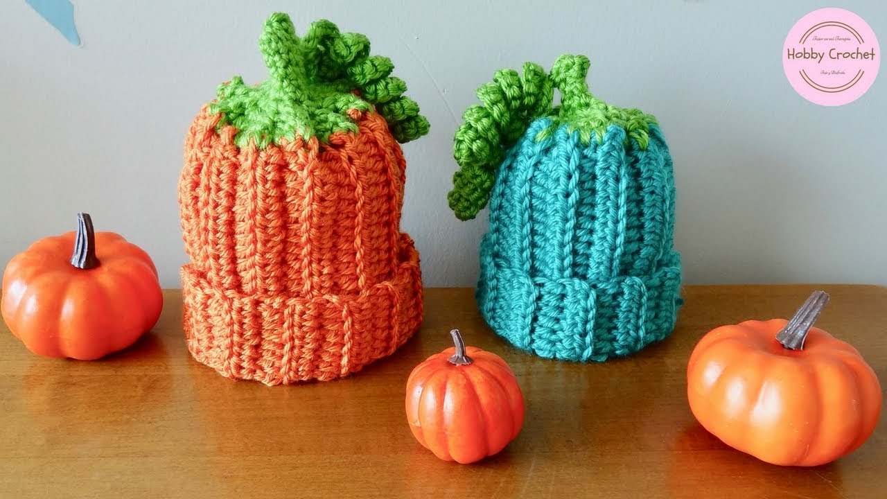 Gorro calabaza a crochet, fácil, paso a paso