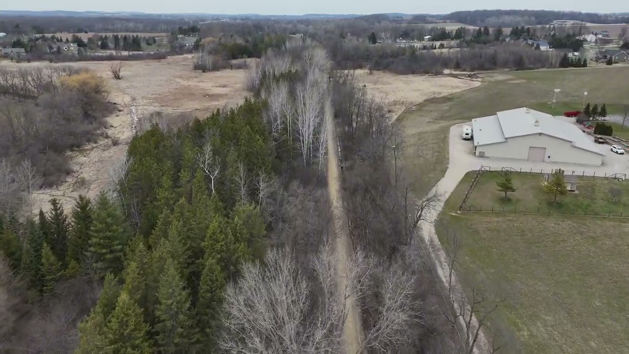 The Wiouwash Trail, WI, North from Highway 96 North to School Rd, via drone, 4K.