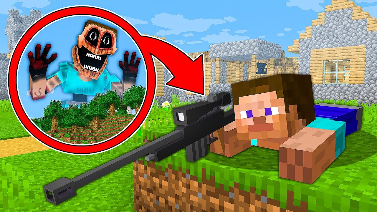 Bullying The Giant Mimicer as Sniper in Minecraft