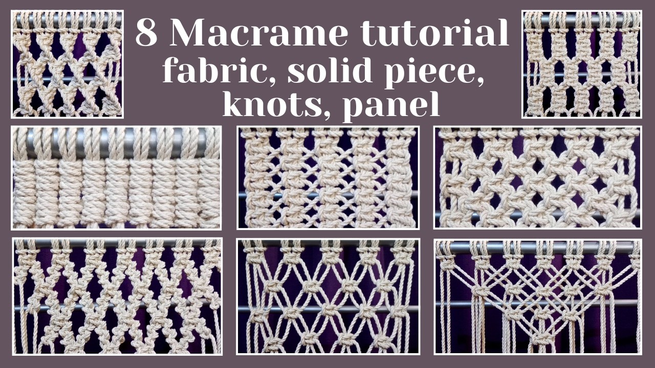 8 Macrame tutorial fabric, solid piece, knots, panel for your unique compositions