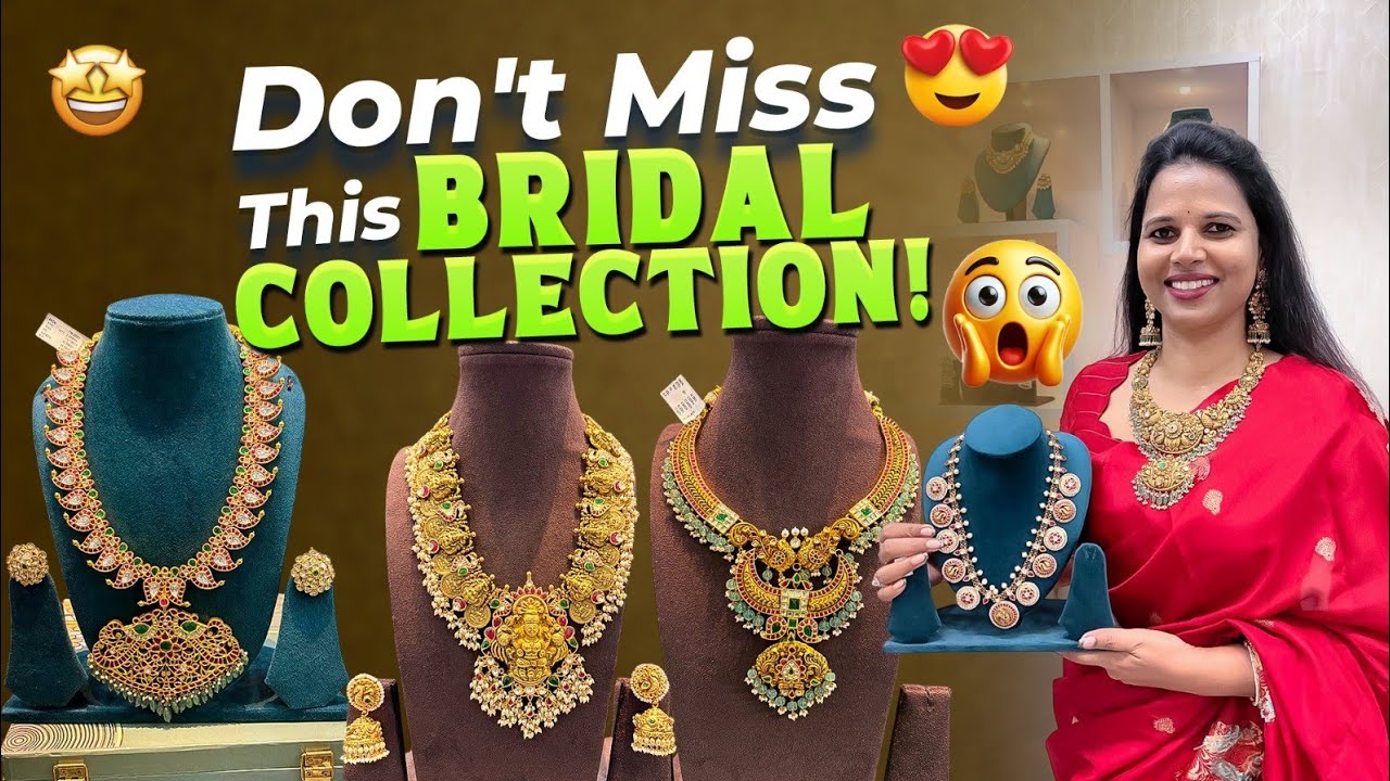 Trendy bridal jewellery collection |kundhan |laxmi haram |designer wear bottumala |mango |neck set
