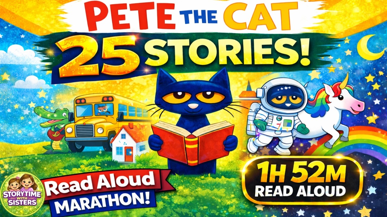 💚💛🐈Pete the Cat | 25 Stories Read Aloud 📚 1 Hour 51 Min Marathon!