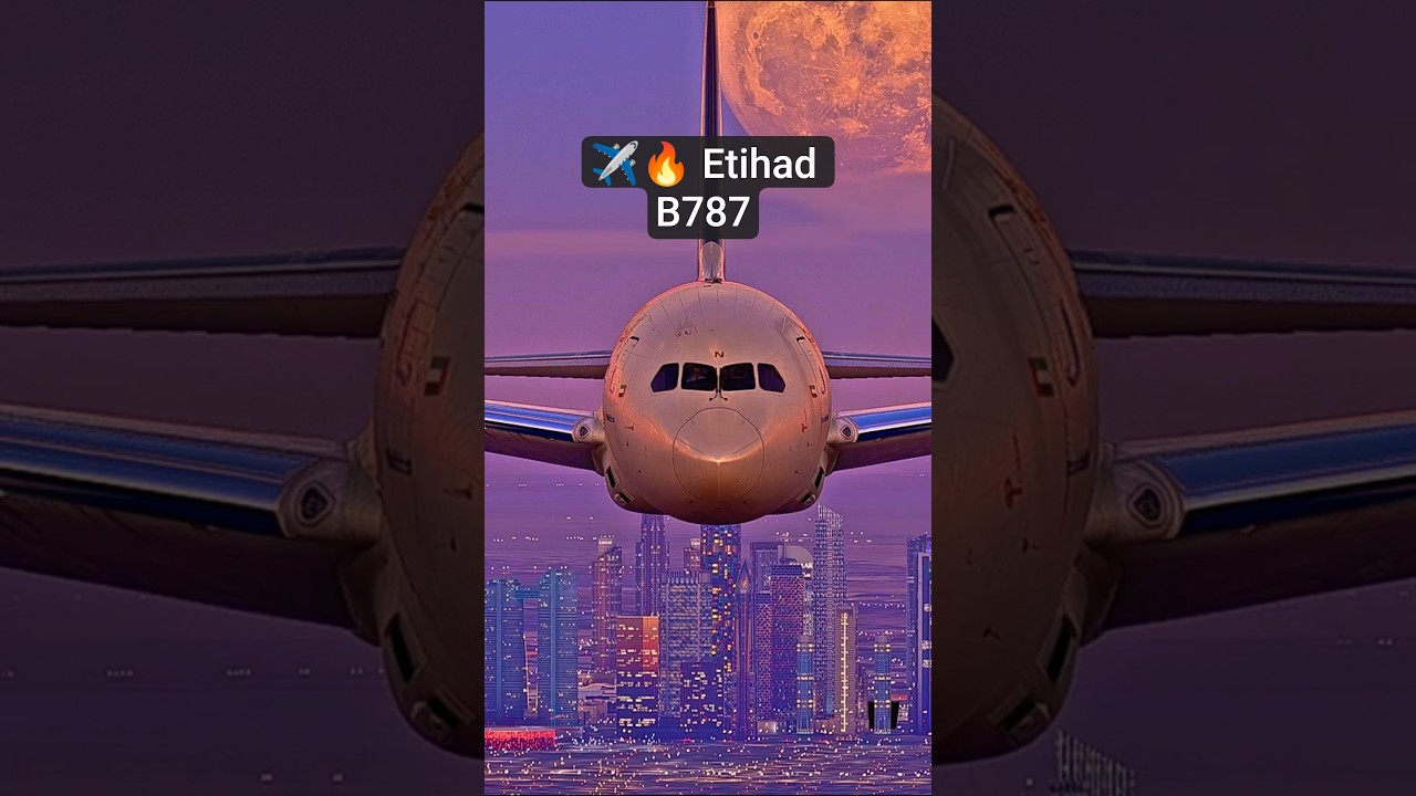 ✈️ Etihad Boeing 787 Flying Over Dubai | Stunning Aerial Views! #shorts #aviation