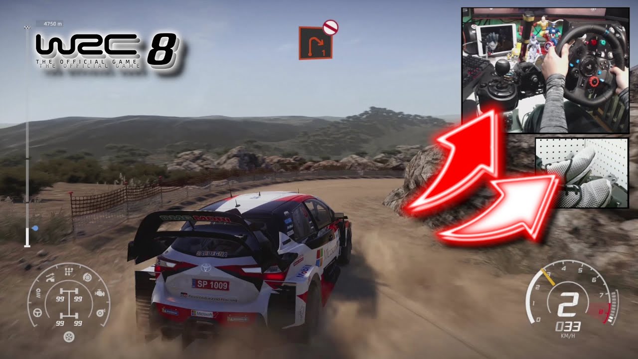 WRC 8 Toyota Yaris WRC Rally SARDEGNA / Logitech G29