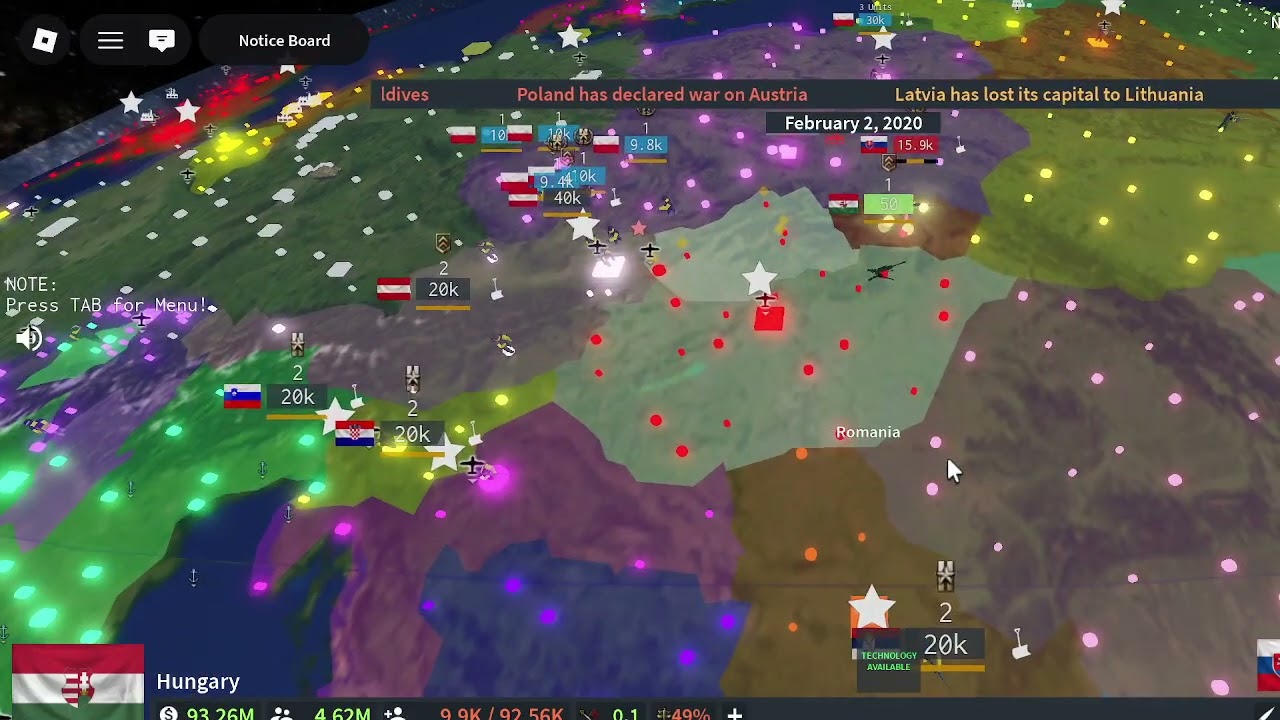 trying to play normally as hungary in RoN
