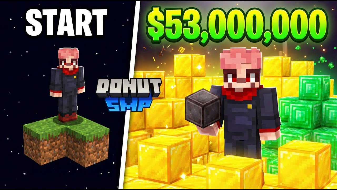 From 2 Dirt Blocks in the Void to Buying a 50M Netherite Block | DonutSMP