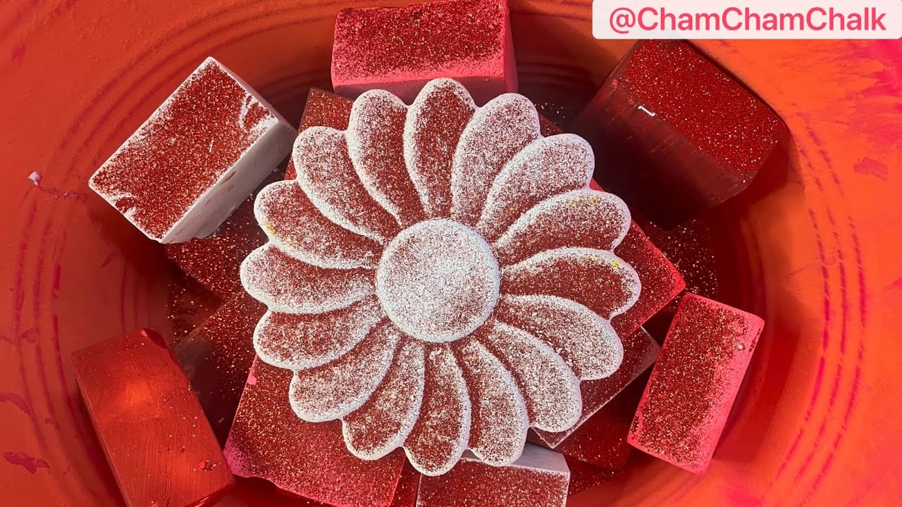 Christmas Crushathon Day 7🎄 | Pink & Red Dyed Blocks 💕❤️| ASMR | Sleep Aid| Tis The Season ✨