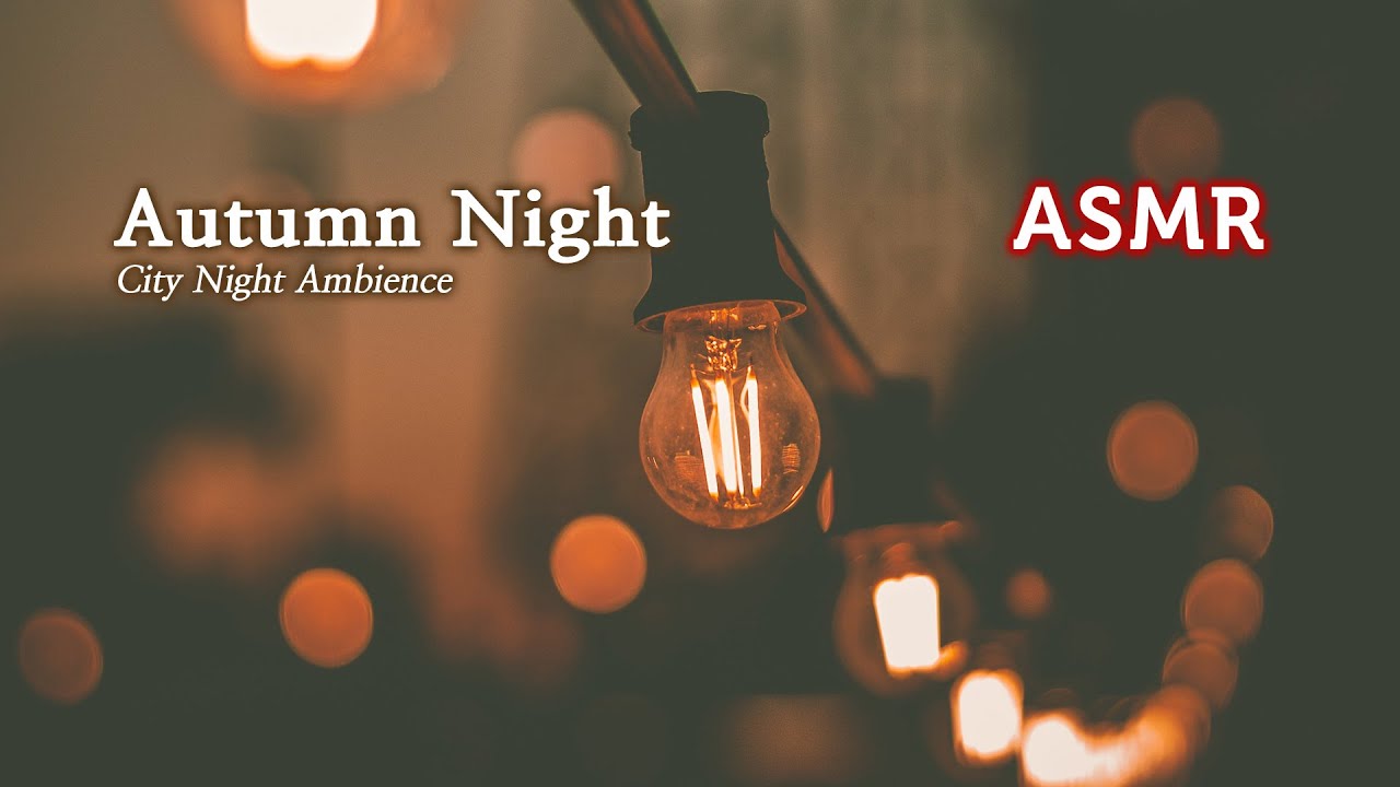 ASMR 잠이 솔솔 도시의 가을 밤소리●아련한 밤의 도시 백색 소음, 풀벌레 소리 | Autumn City Night Ambience, White Noise, Playlist