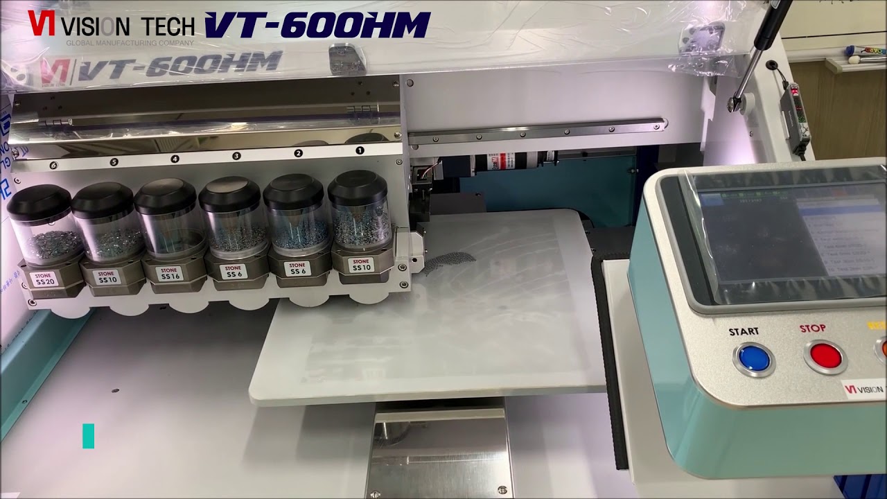 How to make rhinestone motif(VT-600HM, Automatic rhinestone setting machine)
