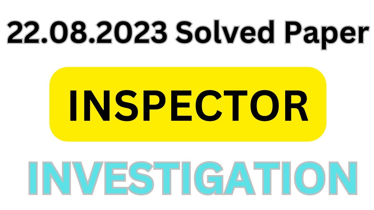 FPSC FIA Inspector Investigation Batch-5 solved paper held on 22/08/2023  