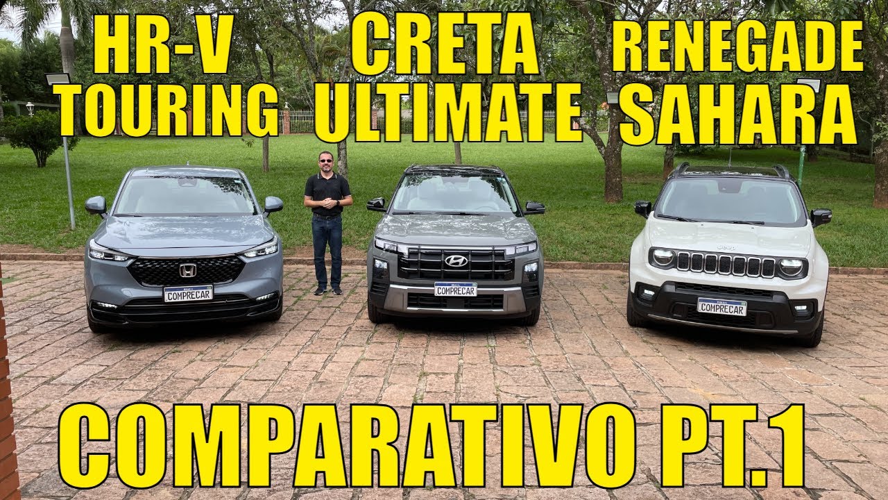 Comparativo: Hyundai Creta Ultimate x Honda HR-V Touring x Jeep Renegade Sahara - Parte 1/2