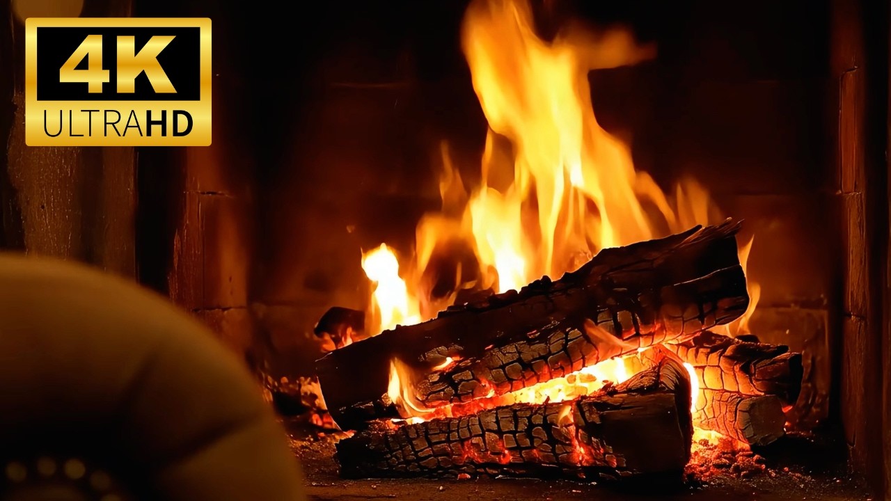 🔥 Fireplace Relaxation Therapy Crackling Logs & Burning Fire Sounds for Deep Calm