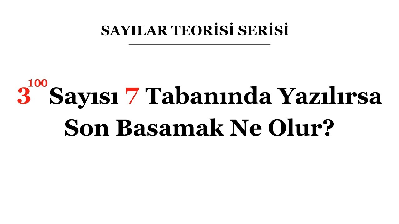 Sayılar Teorisi: Fermat Teoremiyle Güzel Bir Sorunun Çözümü