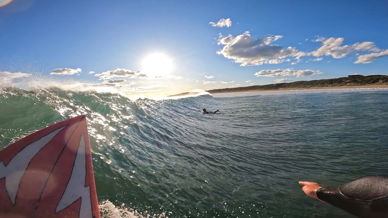 POV SURFING SICK WAVES AT SUNSET