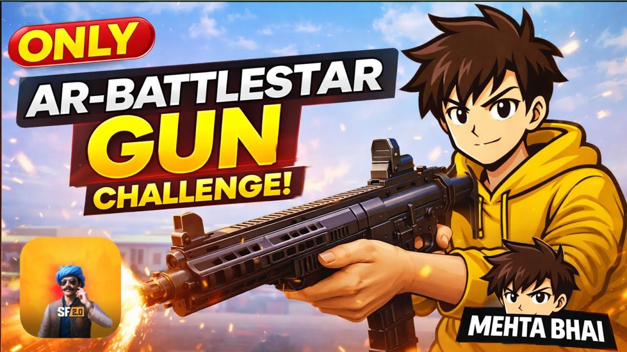 SCARFALL ONLY AR BATTLESTAR GUN Challenge 😱 | Mehta Bhai OP Gameplay @DrsBaghi | Hindi dubbed