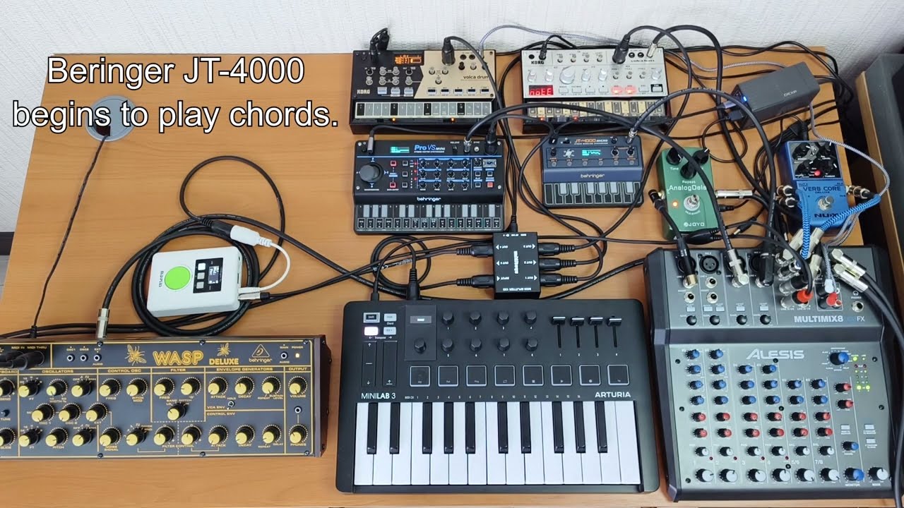 JAM#6 Behringer WASP | ProVSmini | JT-4000 | Volca Drum | Volca Bass | MiniEngine Pro