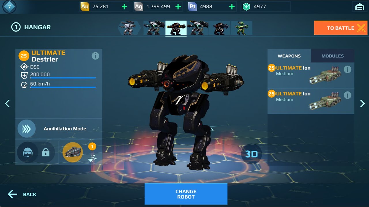 Ultimate Destrier w/ Ultimate Ion Gameplay! (War Robots)