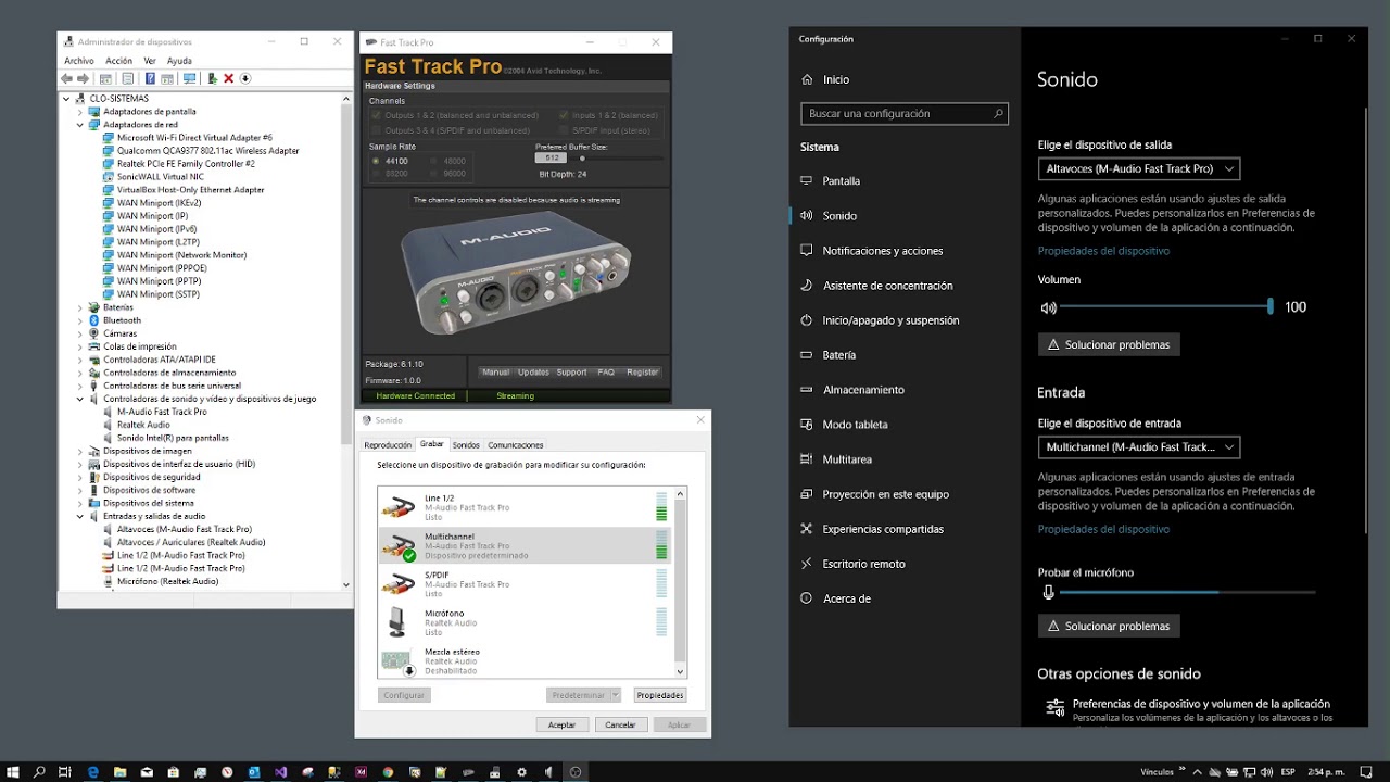 Fast Track Pro en windows 10