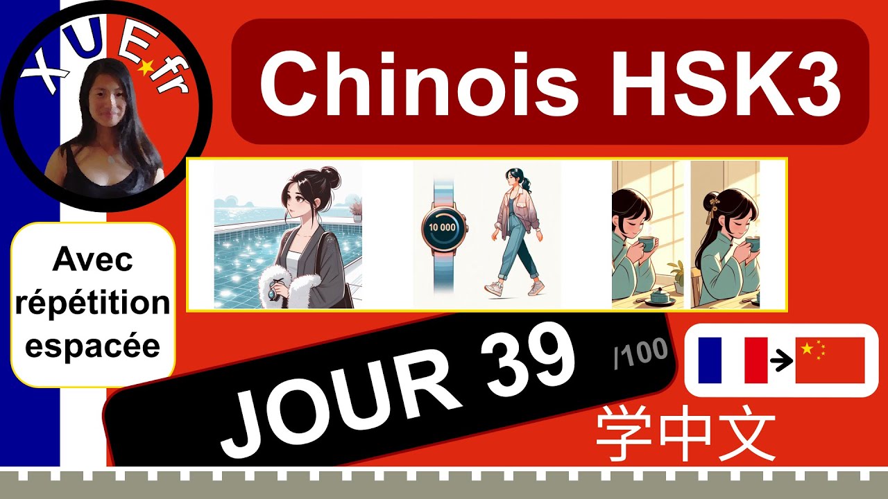 Cours de chinois HSK3 🇫🇷›🇨🇳 JOUR 39, 打算，万，一般, avec répétition espacée.