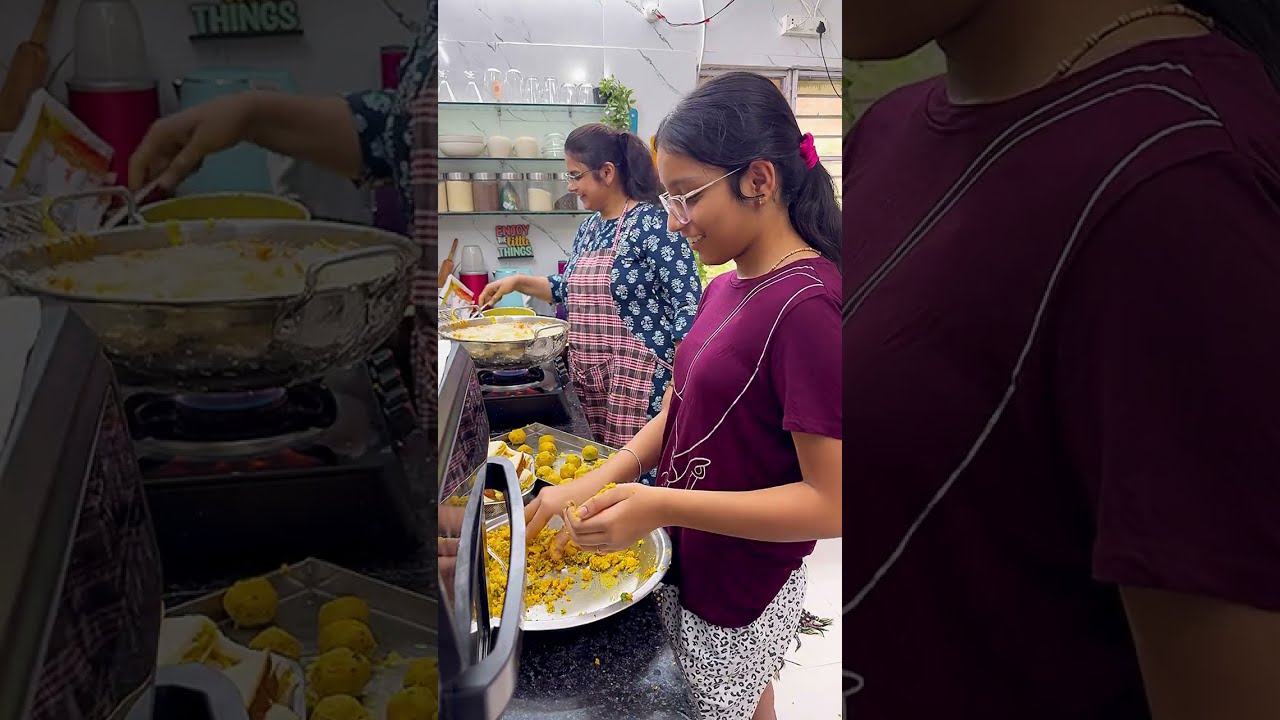 Pahli bar banaye itne sare pakode sbne milkar, full family support