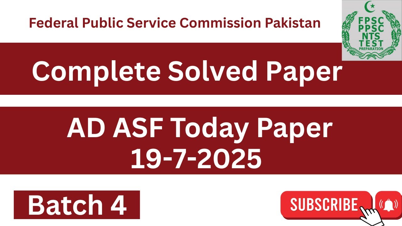 Solved AD ASF Evening paper ||Assistant Director Airport security force Batch 4 Paper Today