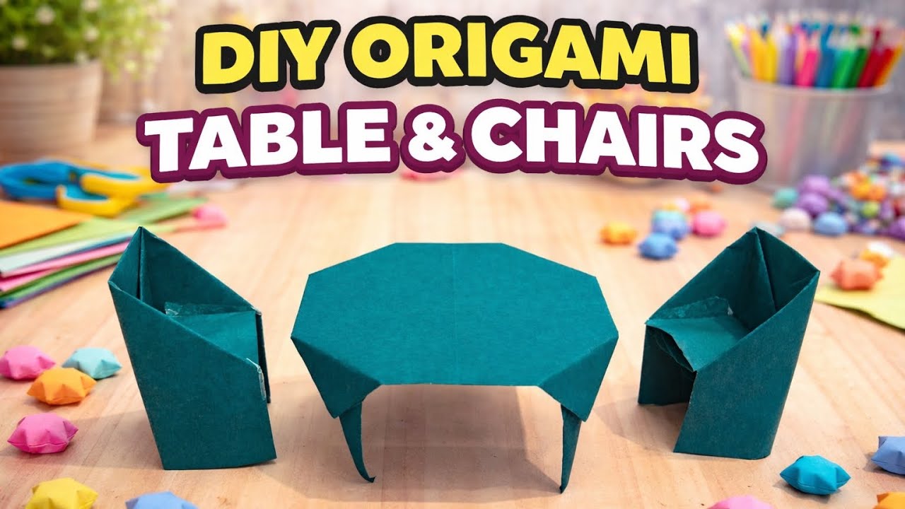 DIY Paper Table and Chairs Craft Idea💡! Paper Folding ! yt videos 