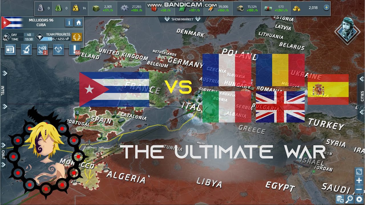 How to beat a coalition with the strongest naval fleet in conflict of nations WW3 - Cuba VS Europe