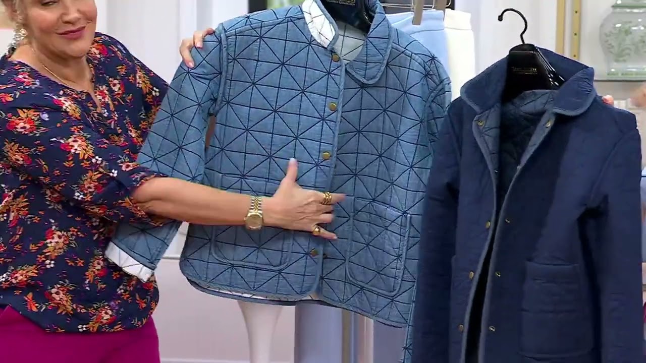 Joan Rivers 100% Cotton Reversible Quilted Denim Jacket on QVC