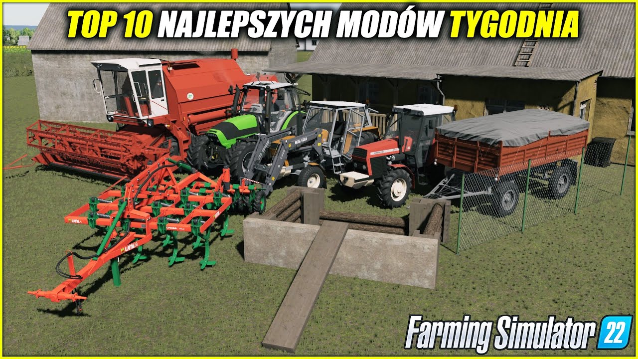 10 NAJLEPSZYCH POLSKICH MODÓW ⭐ FS 22  *Mega Paczka Ursusów, Paczka Bizonów, Autosan D47, Budynki*
