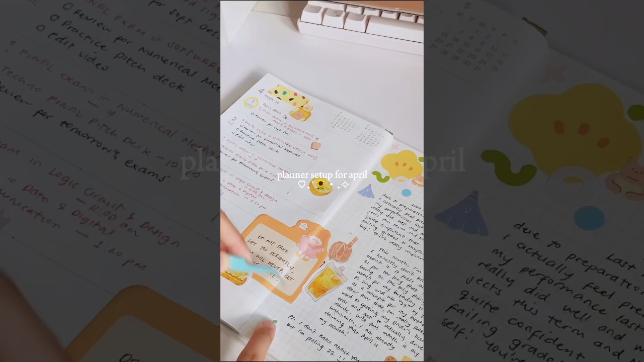 setting up my muji planner for april 🌻 (full vid in my channel) #journaling #bujo #planwithme #asmr