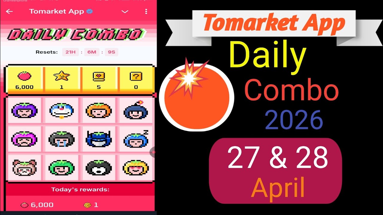 TOMARKET New Update Today | 27 & 28 April  Tomarket Combo Today | New Update To Market |