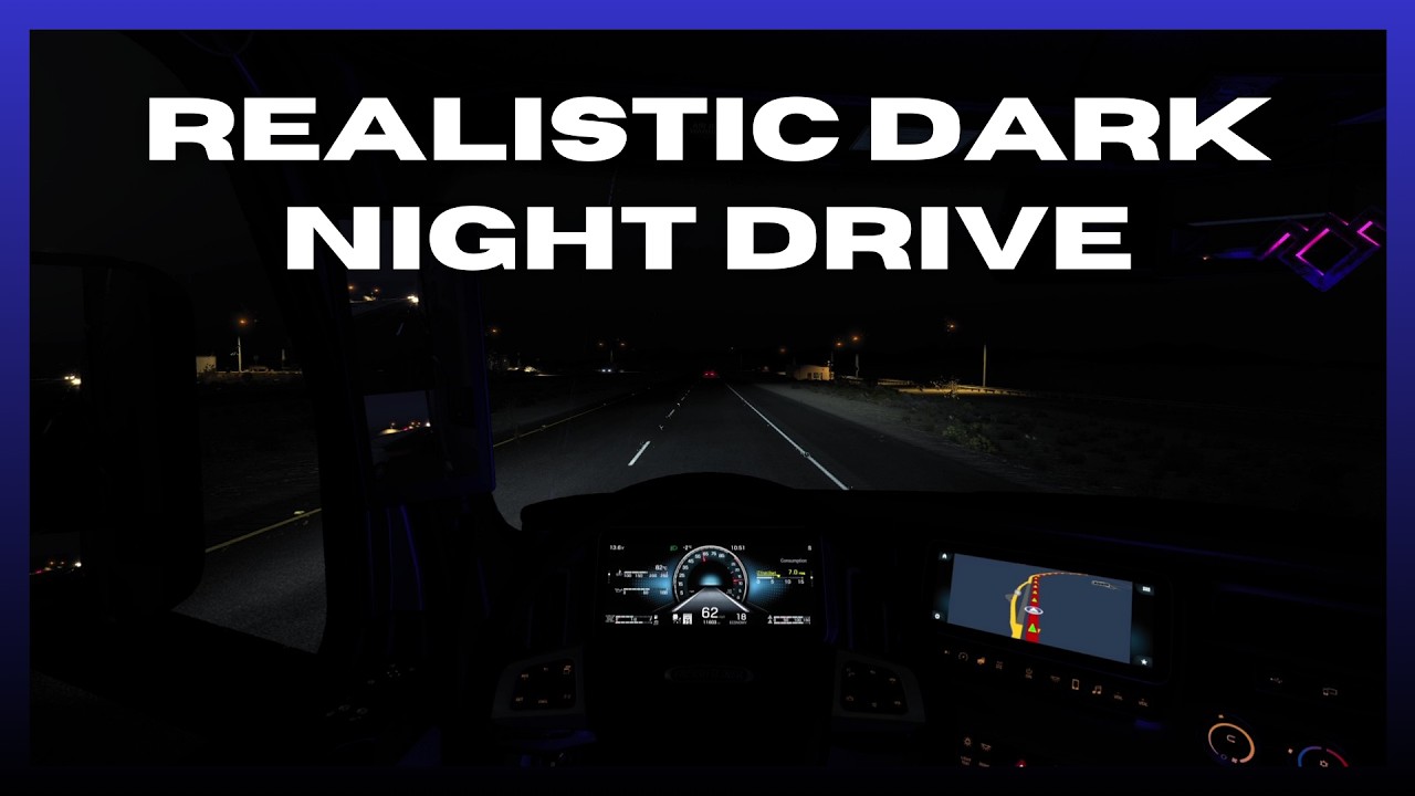 Rainy Night Drive In The Freightliner Cascadia | American Truck Simulator