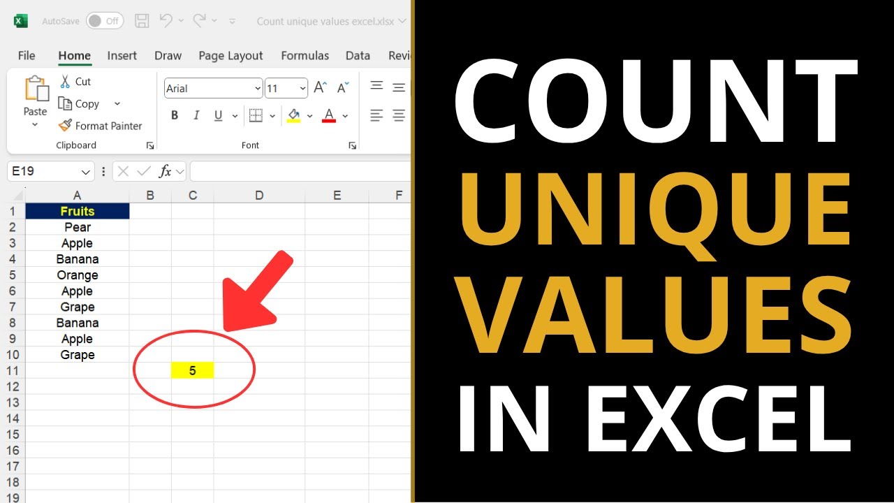 How to COUNT UNIQUE VALUES in Excel (2 Easy Ways!)