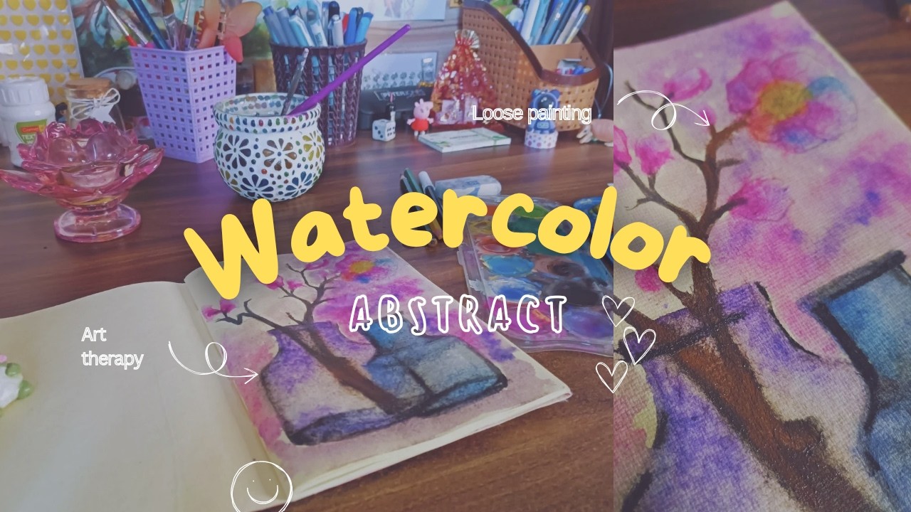 How to paint flower vase ( watercolor tutorial) for beginners