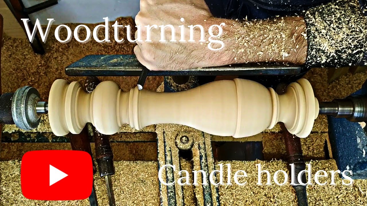 How to turn wooden candle holders / carve and paint them!!!