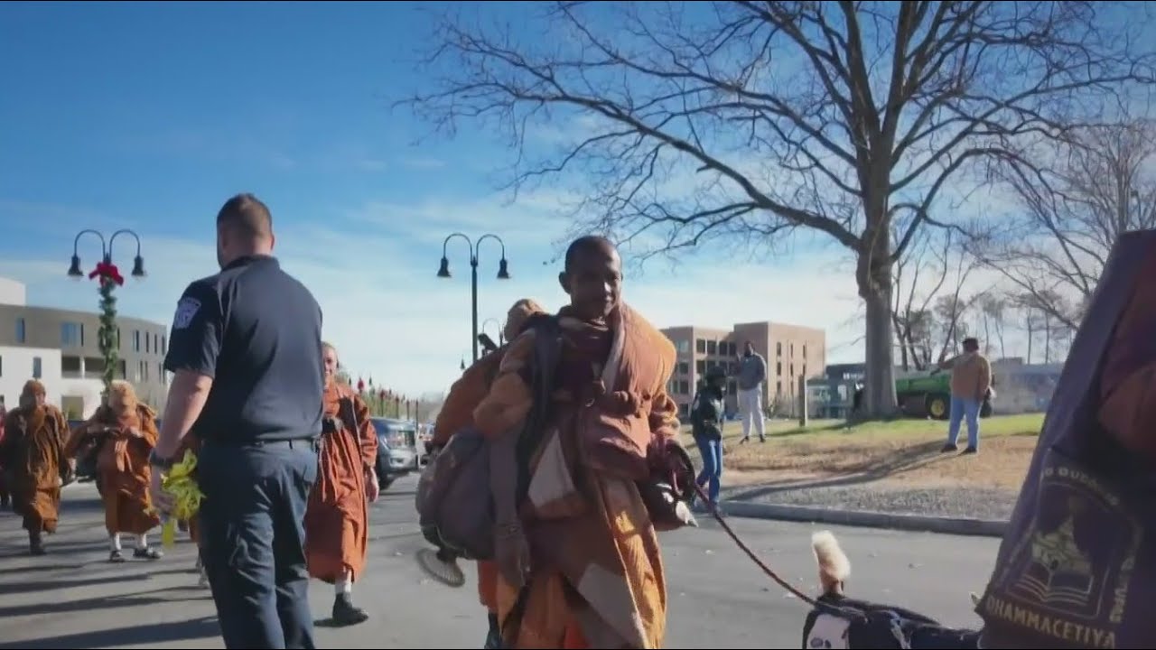 Buddhist monks' cross-country Walk for Peace draws crowds in Fayette County