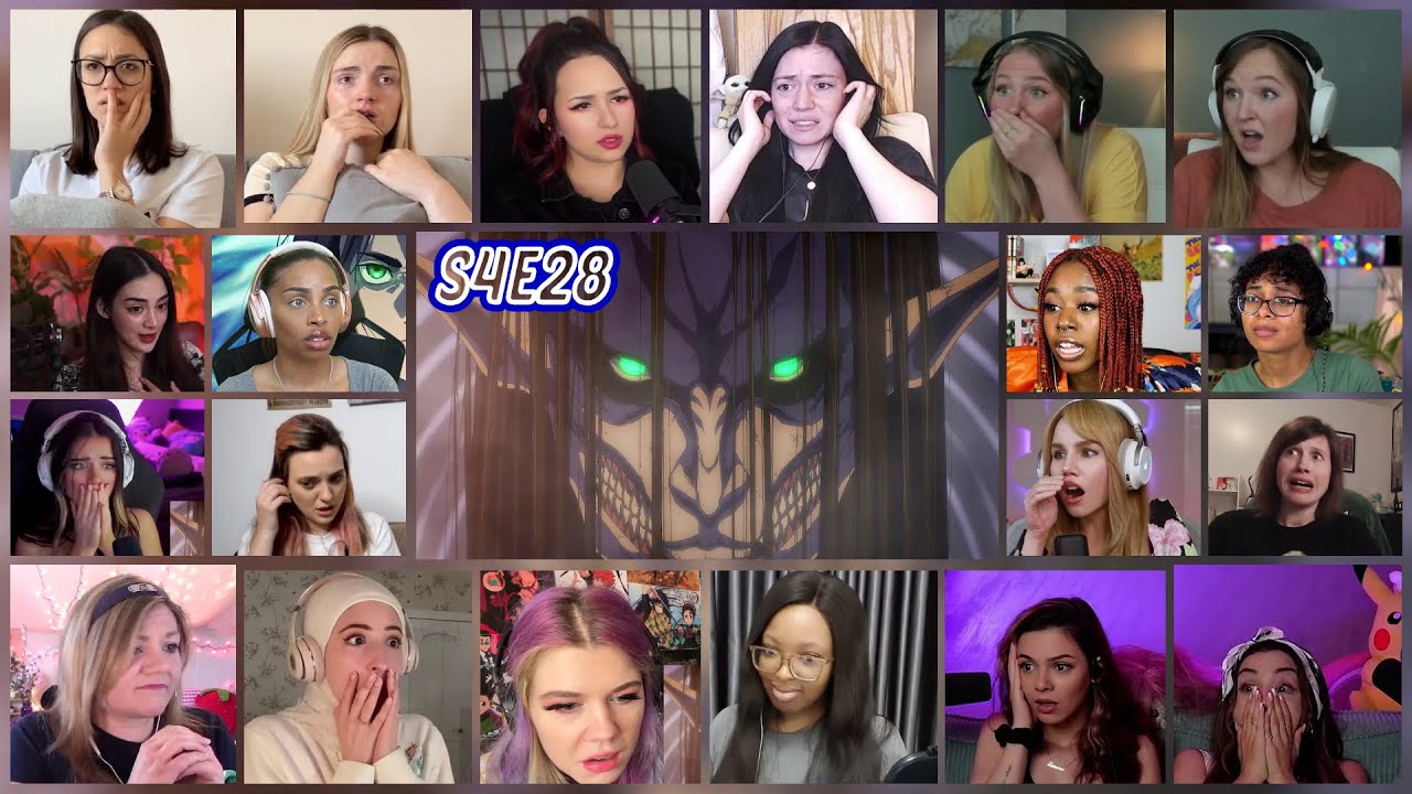 Attack on Titan Season 4 Episode 28 Girls Reaction Mashup |  進撃の巨人