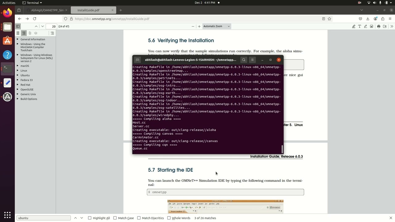 OMNET++ 6.0.3 Installation