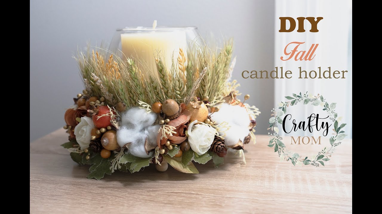 Thanksgiving Home Decorations | Candle Holder | DIY I Wheat Decorations