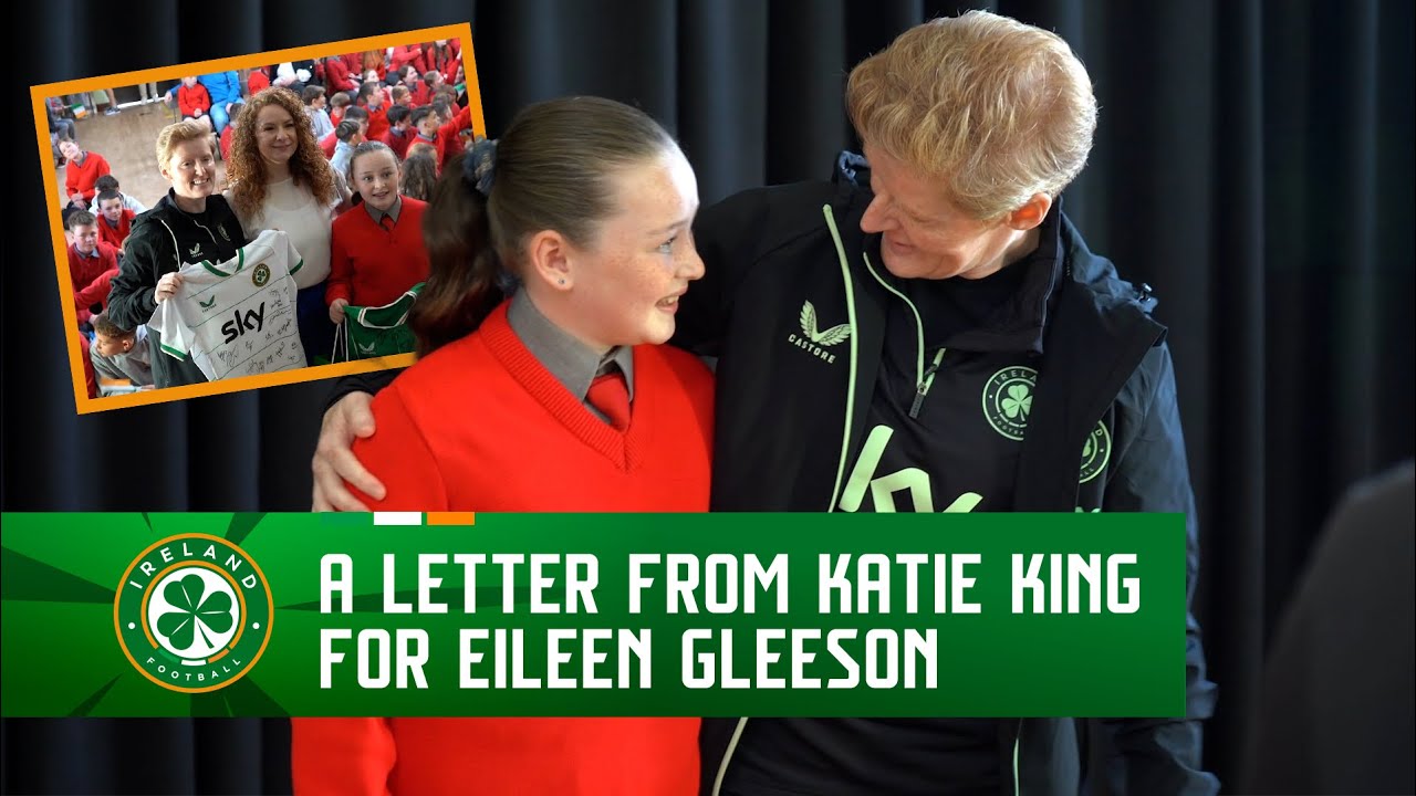 WNT Head Coach Eileen Gleeson surprises Katie King in Scoil Íosagáin, Co.Donegal 🥹