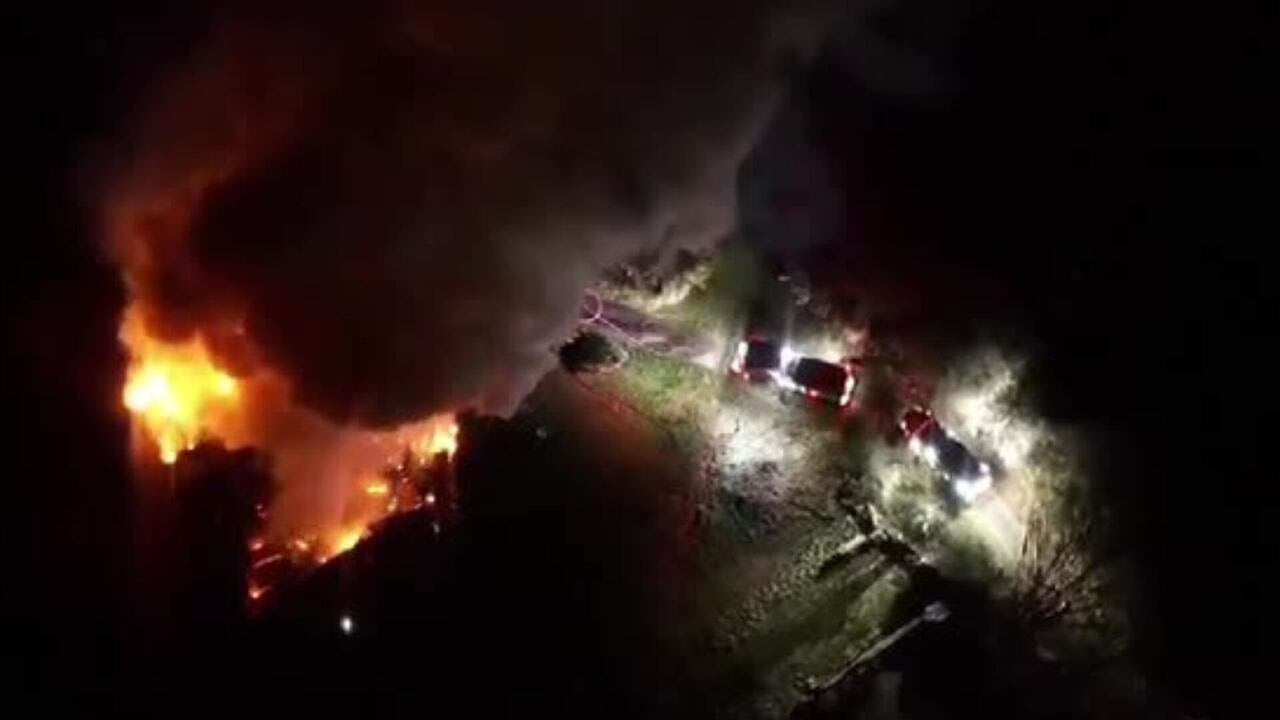 VIDEO: NC home destroyed in early-morning fire; Neighbors report loud boom