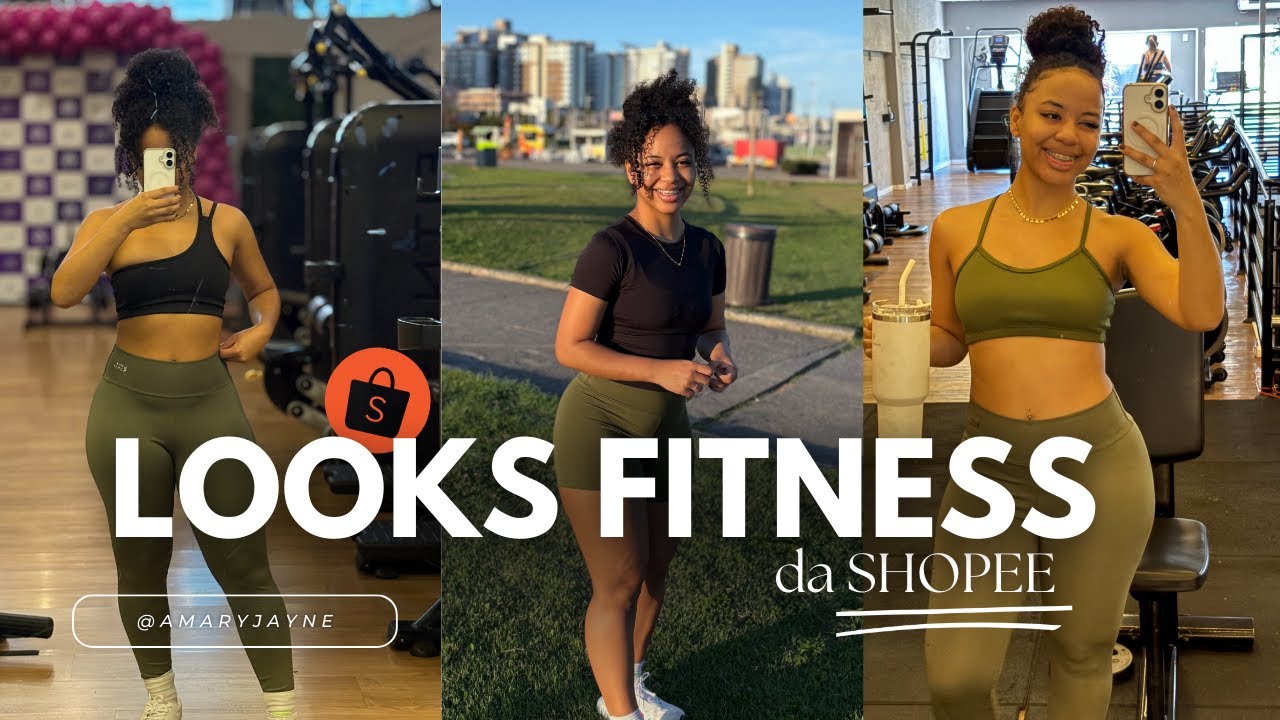 CONJUNTOS FITNESS BARATOS PARA TREINAR | Looks para academia da Shopee Nacional